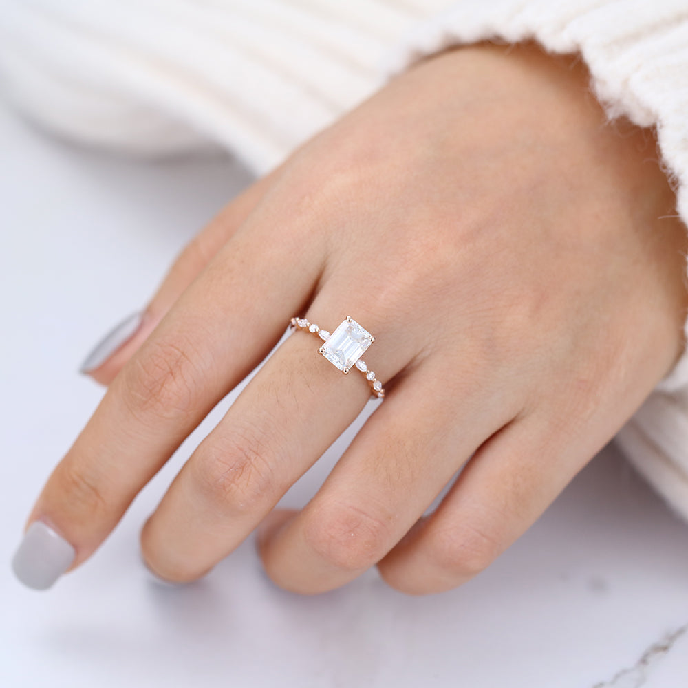 Emerald Pave Lab-Grown Diamond Engagement Ring