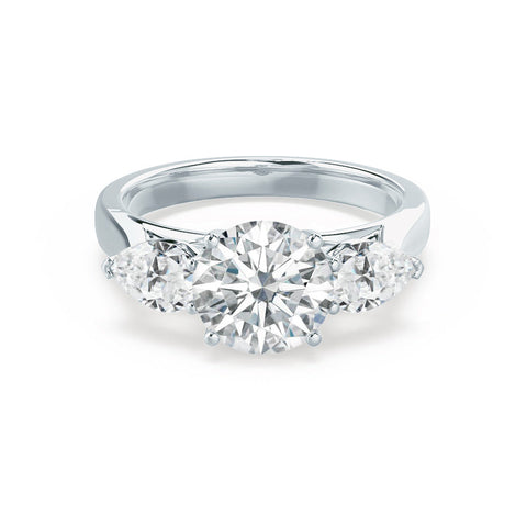 1.0 CT Round Shaped Moissanite Three Stone Engagement Ring 5 1.0 CT Round Shaped Moissanite Three Stone Engagement Ring 5