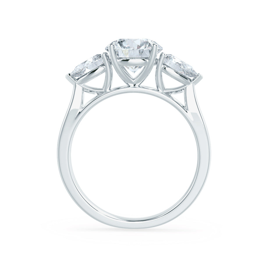 1.0 CT Round Shaped Moissanite Three Stone Engagement Ring 6 1.0 CT Round Shaped Moissanite Three Stone Engagement Ring 6