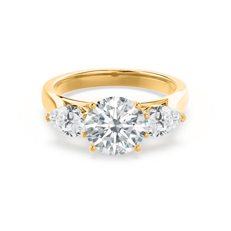 1.0 CT Round Shaped Moissanite Three Stone Engagement Ring 6 1.0 CT Round Shaped Moissanite Three Stone Engagement Ring 6