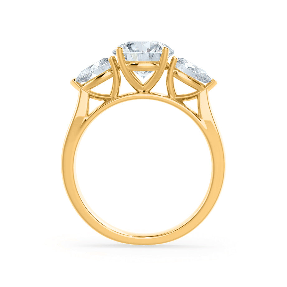 1.0 CT Round Shaped Moissanite Three Stone Engagement Ring 7 1.0 CT Round Shaped Moissanite Three Stone Engagement Ring 7