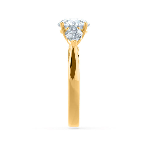 1.0 CT Round Shaped Moissanite Three Stone Engagement Ring 8 1.0 CT Round Shaped Moissanite Three Stone Engagement Ring 8