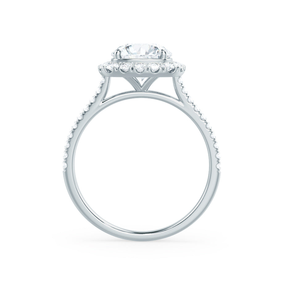 Round Halo & Pave Lab Grown Diamond Engagement Ring