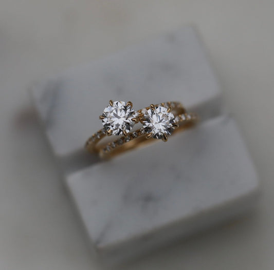 Round Cut Pave Lab Grown Diamond Engagement Ring