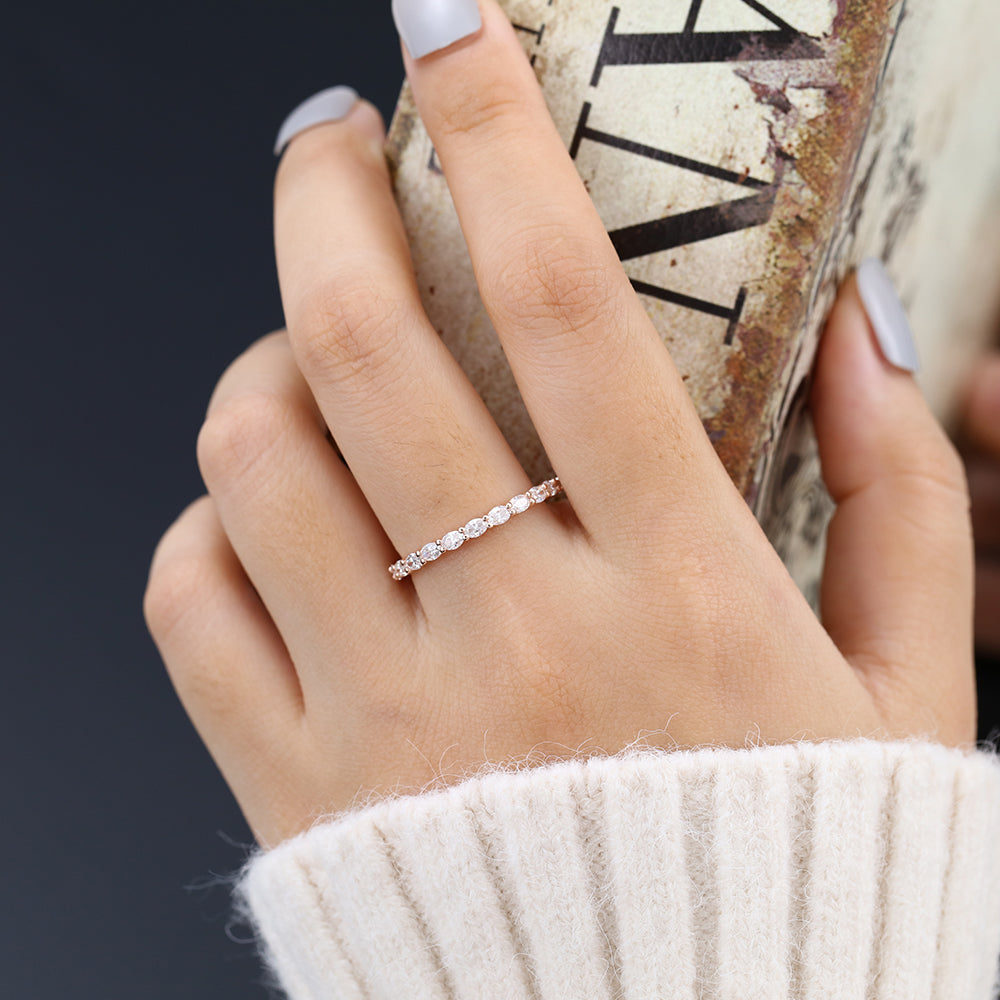 1.32 CT Oval Shaped Moissanite Full Eternity Wedding Band 6 1.32 CT Oval Shaped Moissanite Full Eternity Wedding Band 6