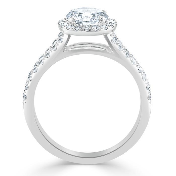 1.35 Round Cut Halo Split Shank Setting Moissanite Engagement Ring 4 1.35 Round Cut Halo Split Shank Setting Moissanite Engagement Ring 4