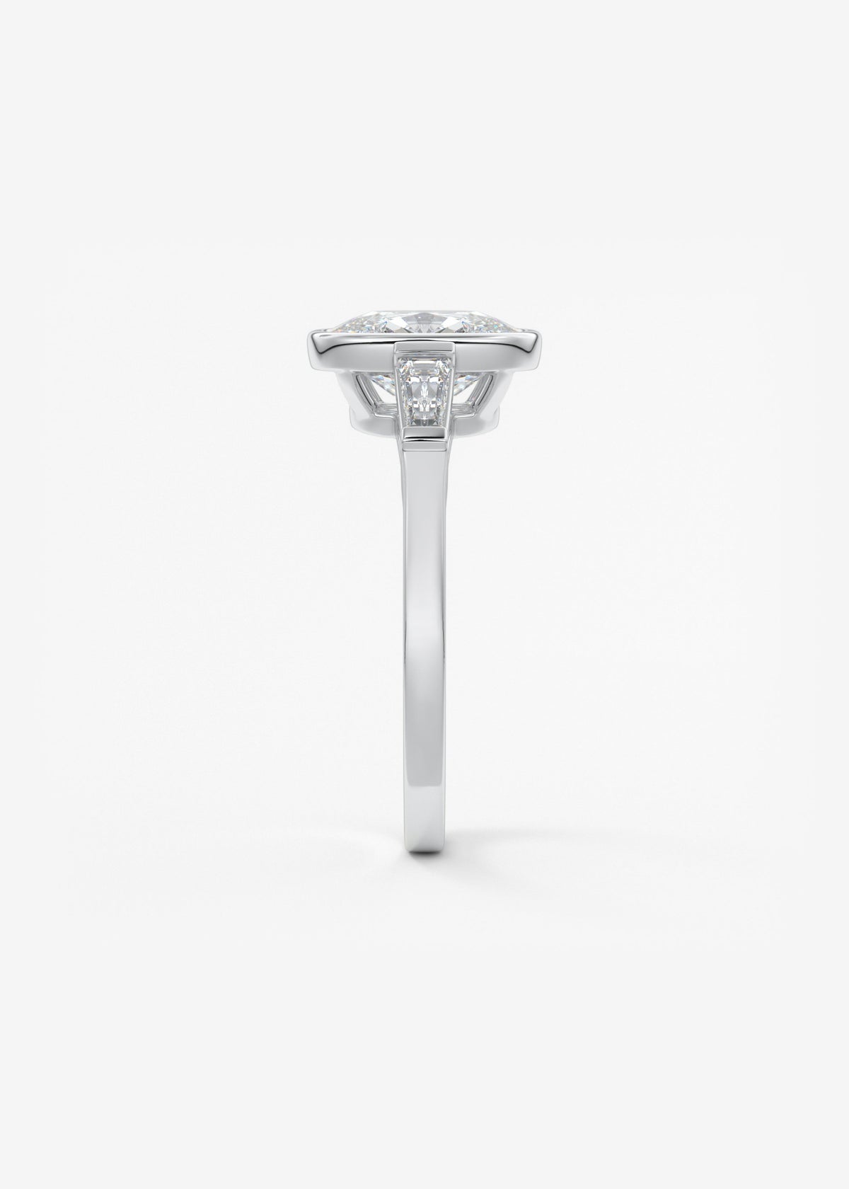 Cushion Three Stones Lab Grown Diamond Engagement Ring