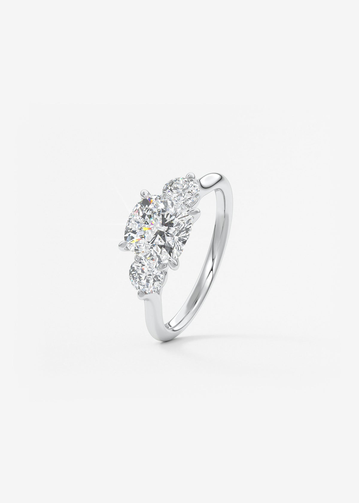 Cushion Three Stone Lab Grown Diamond Engagement Ring