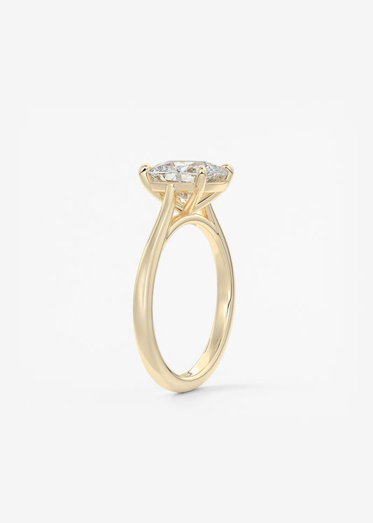 Elongated Cushion Cathedral Lab Grown Diamond Engagement Ring