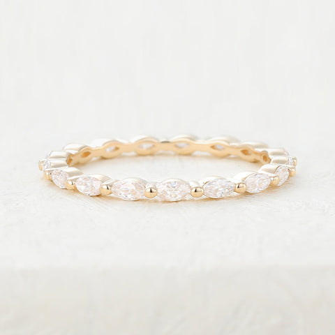 1.44 CT Marquise Shaped Moissanite Full Eternity Wedding Band 1 1.44 CT Marquise Shaped Moissanite Full Eternity Wedding Band 1