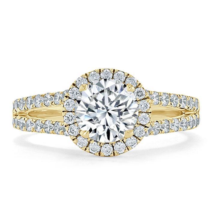 1.35 Round Cut Halo Split Shank Setting Moissanite Engagement Ring 5 1.35 Round Cut Halo Split Shank Setting Moissanite Engagement Ring 5