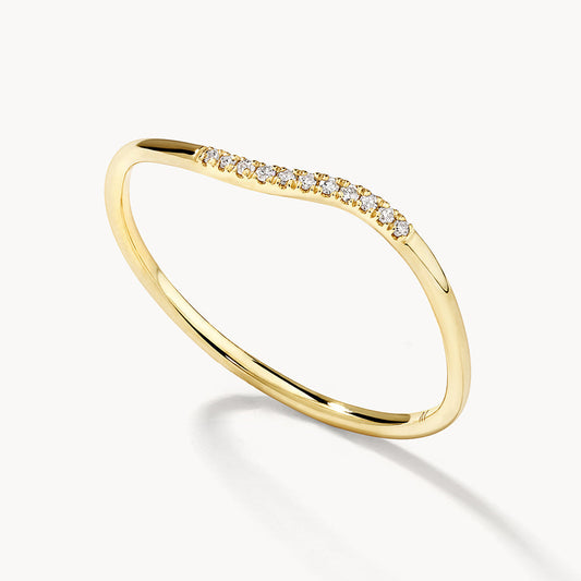 0.02 TCW Round Moissanite Wave Wedding Band