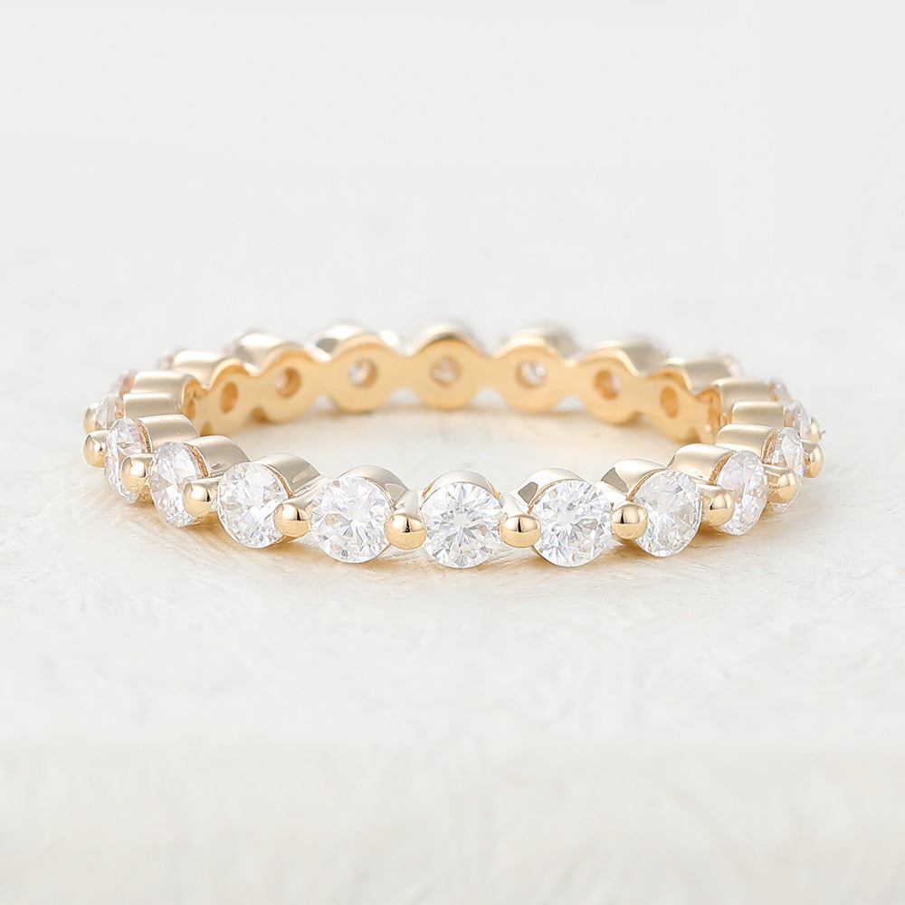 1.22 CT Round Shaped Moissanite Full Eternity Wedding Band 1 1.22 CT Round Shaped Moissanite Full Eternity Wedding Band 1