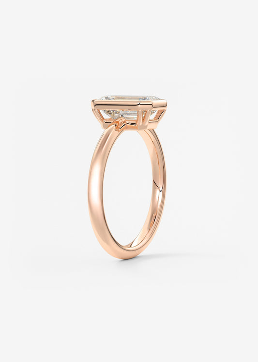 Emerald Bezel Lab Grown Diamond Engagement Ring