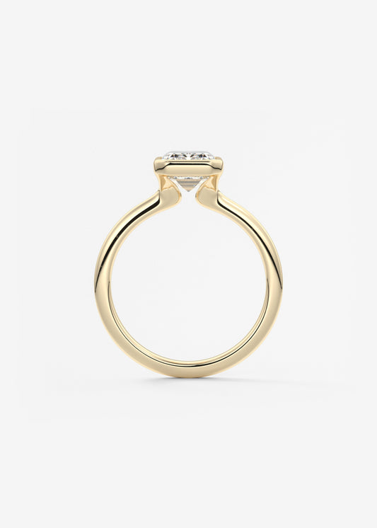 Emerald Bezel Lab Grown Diamond Engagement Ring