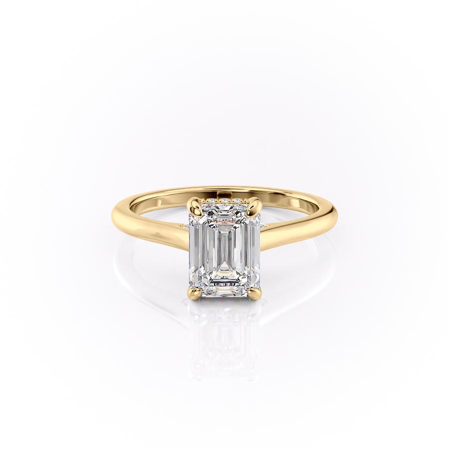 1.91 CT Emerald Cut Solitaire Hidden Halo Setting Moissanite Engagement Ring 11 1.91 CT Emerald Cut Solitaire Hidden Halo Setting Moissanite Engagement Ring 11