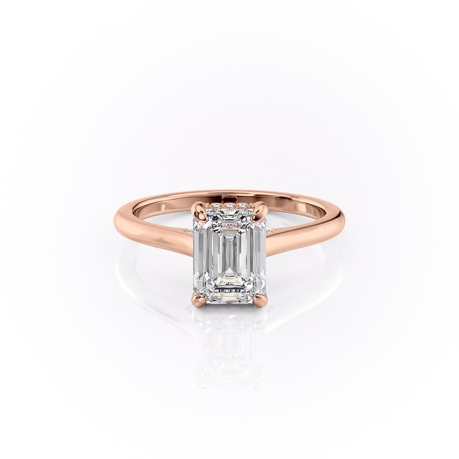 1.91 CT Emerald Cut Solitaire Hidden Halo Setting Moissanite Engagement Ring 12 1.91 CT Emerald Cut Solitaire Hidden Halo Setting Moissanite Engagement Ring 12