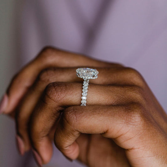 Oval Pave Lab Grown Diamond Engagement Ring