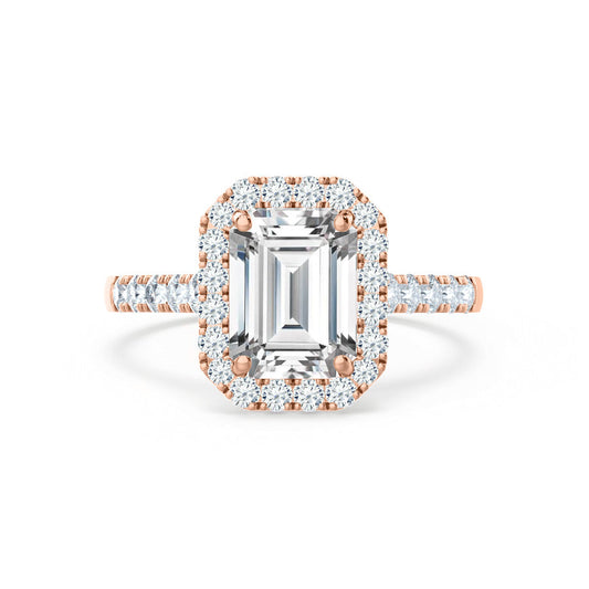 Emerald Halo & Pave Lab Grown Diamond Engagement Ring