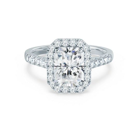 Radiant Halo & Pave Lab Grown Diamond Engagement Ring