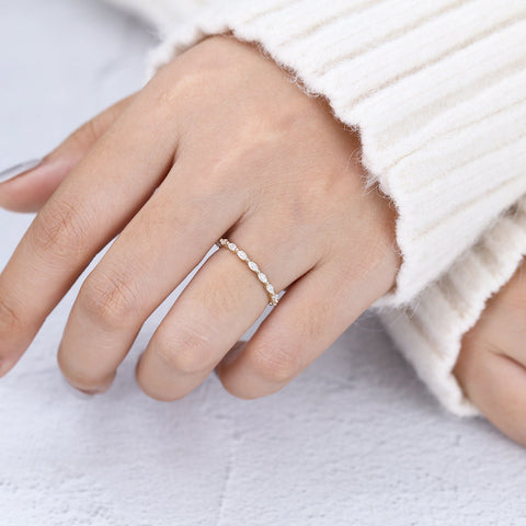 1.44 CT Marquise Shaped Moissanite Full Eternity Wedding Band 5 1.44 CT Marquise Shaped Moissanite Full Eternity Wedding Band 5