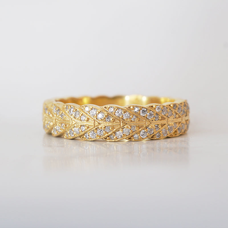 Round Stones Feather Style Men's Wedding Band 1 Round Stones Feather Style Men's Wedding Band 1