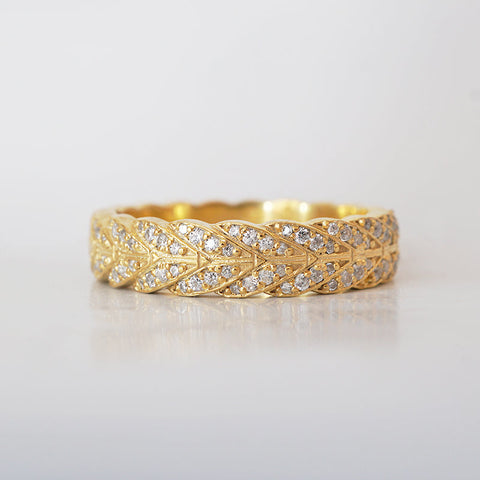Round Stones Feather Style Men's Wedding Band 1 Round Stones Feather Style Men's Wedding Band 1