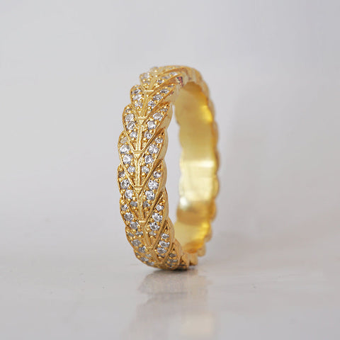 Round Stones Feather Style Men's Wedding Band 3 Round Stones Feather Style Men's Wedding Band 3
