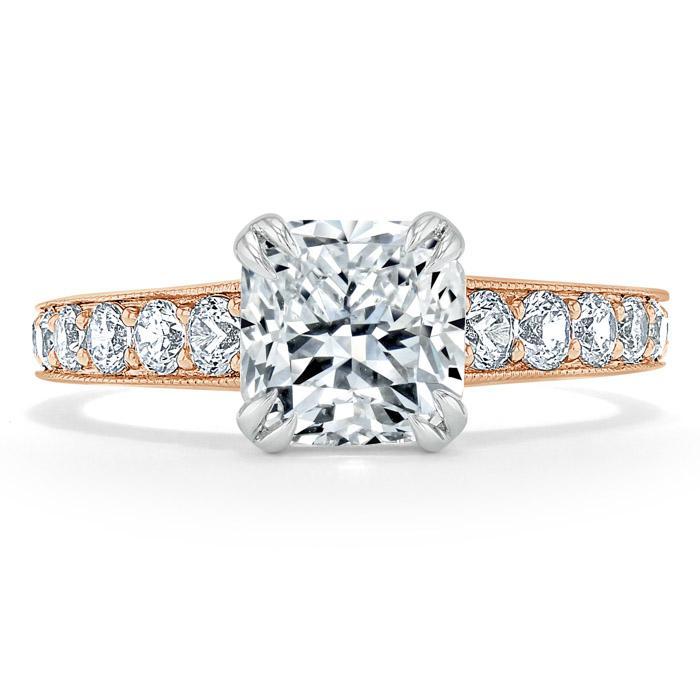 1.5 CT Cushion Cut Solitaire Channel Pave Moissanite Engagement Ring 7 1.5 CT Cushion Cut Solitaire Channel Pave Moissanite Engagement Ring 7