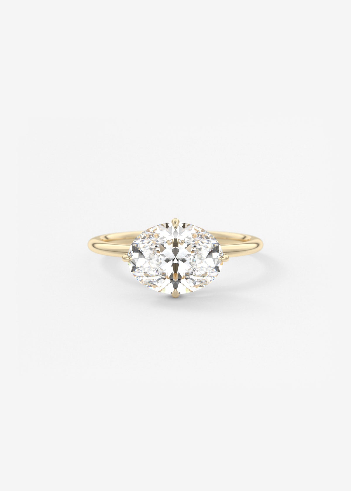Oval East West Solitaire Lab Grown Diamond Engagement Ring