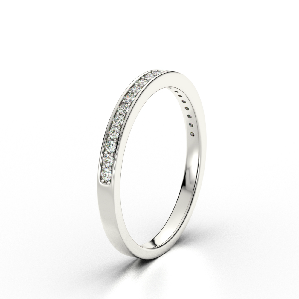 0.16 CT Round Shaped Moissanite Full Eternity Style Wedding Band 3 0.16 CT Round Shaped Moissanite Full Eternity Style Wedding Band 3