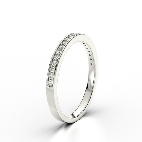0.16 CT Round Shaped Moissanite Full Eternity Style Wedding Band 3 0.16 CT Round Shaped Moissanite Full Eternity Style Wedding Band 3