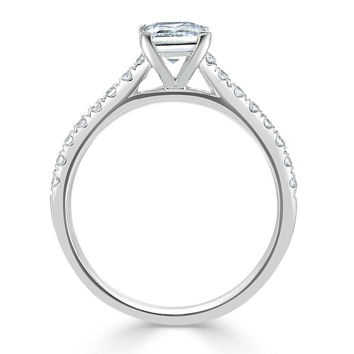 1.0 CT Princess Cut Solitaire Pave Setting Moissanite Engagement Ring 4 1.0 CT Princess Cut Solitaire Pave Setting Moissanite Engagement Ring 4