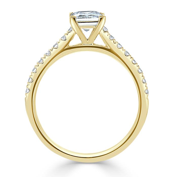 1.0 CT Princess Cut Solitaire Pave Setting Moissanite Engagement Ring 6 1.0 CT Princess Cut Solitaire Pave Setting Moissanite Engagement Ring 6