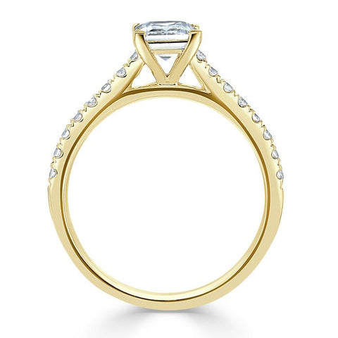 1.0 CT Princess Cut Solitaire Pave Setting Moissanite Engagement Ring 6 1.0 CT Princess Cut Solitaire Pave Setting Moissanite Engagement Ring 6