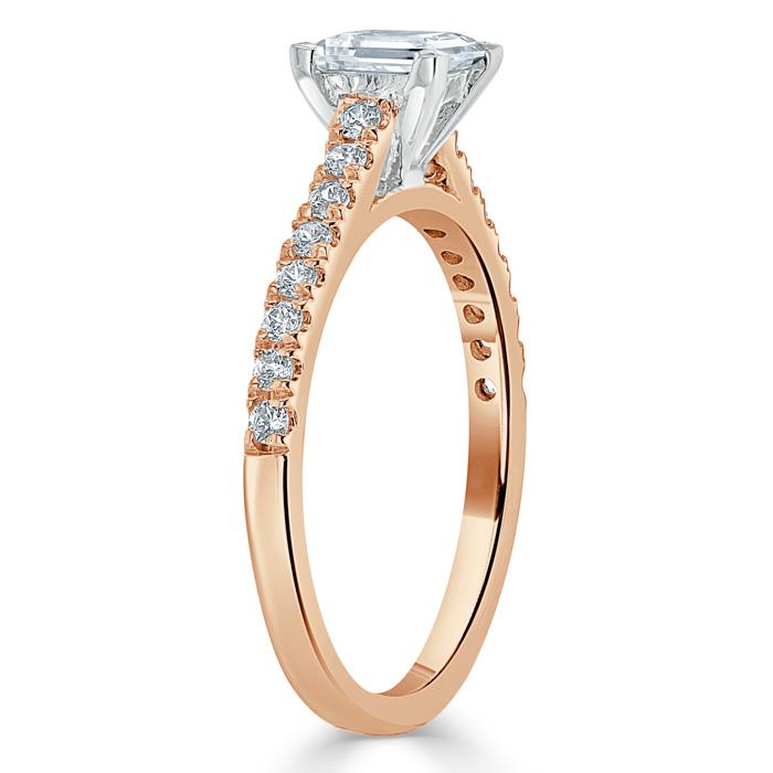 1.0 CT Princess Cut Solitaire Pave Setting Moissanite Engagement Ring 8 1.0 CT Princess Cut Solitaire Pave Setting Moissanite Engagement Ring 8