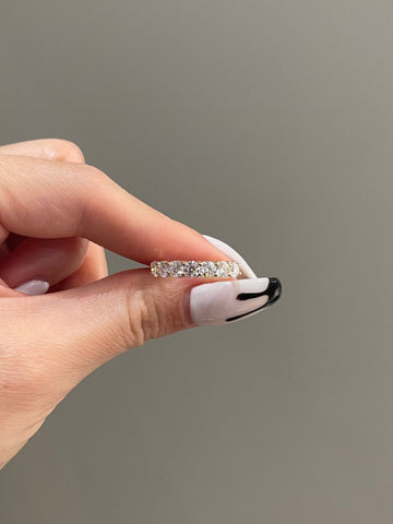1.40 TCW Round Shaped Moissanite Five Stones Wedding Band 3 1.40 TCW Round Shaped Moissanite Five Stones Wedding Band 3