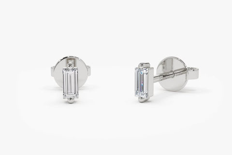 0.15 CT Baguette Shaped Moissanite Stud Style Earrings 0.15 CT Baguette Shaped Moissanite Stud Style Earrings