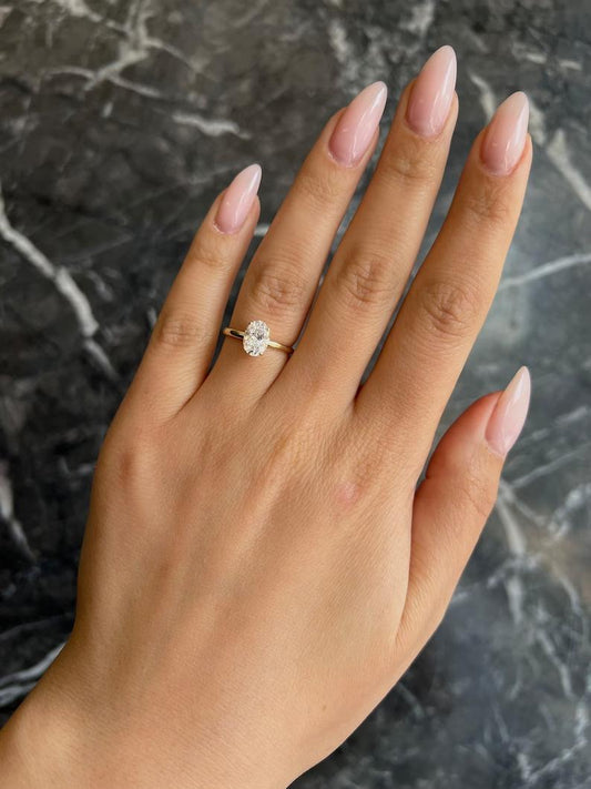 Oval Hidden Halo Lab Grown Diamond Engagement Ring