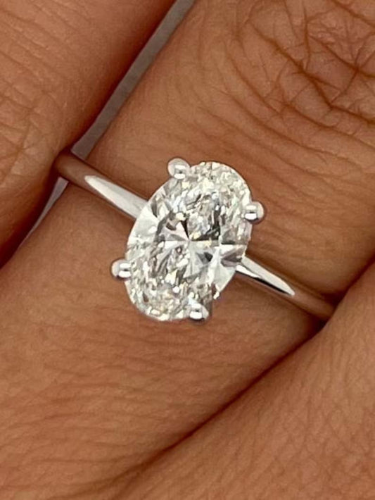 Oval Solitaire Lab Grown Diamond Engagement Ring