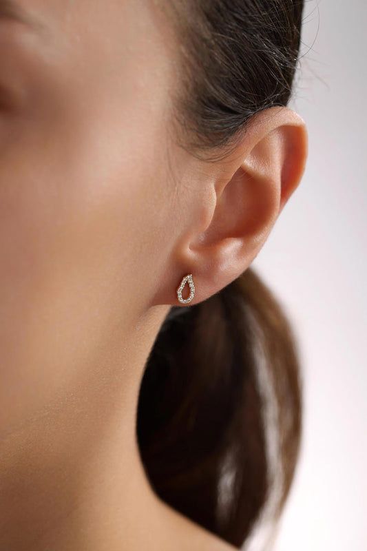 0.2 TCW Round Moissanite Drop Stud Earrings