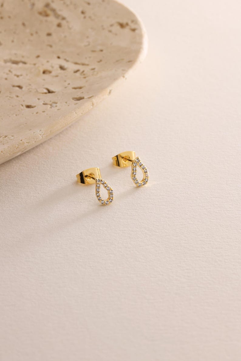 0.2 TCW Round Moissanite Drop Stud Earrings