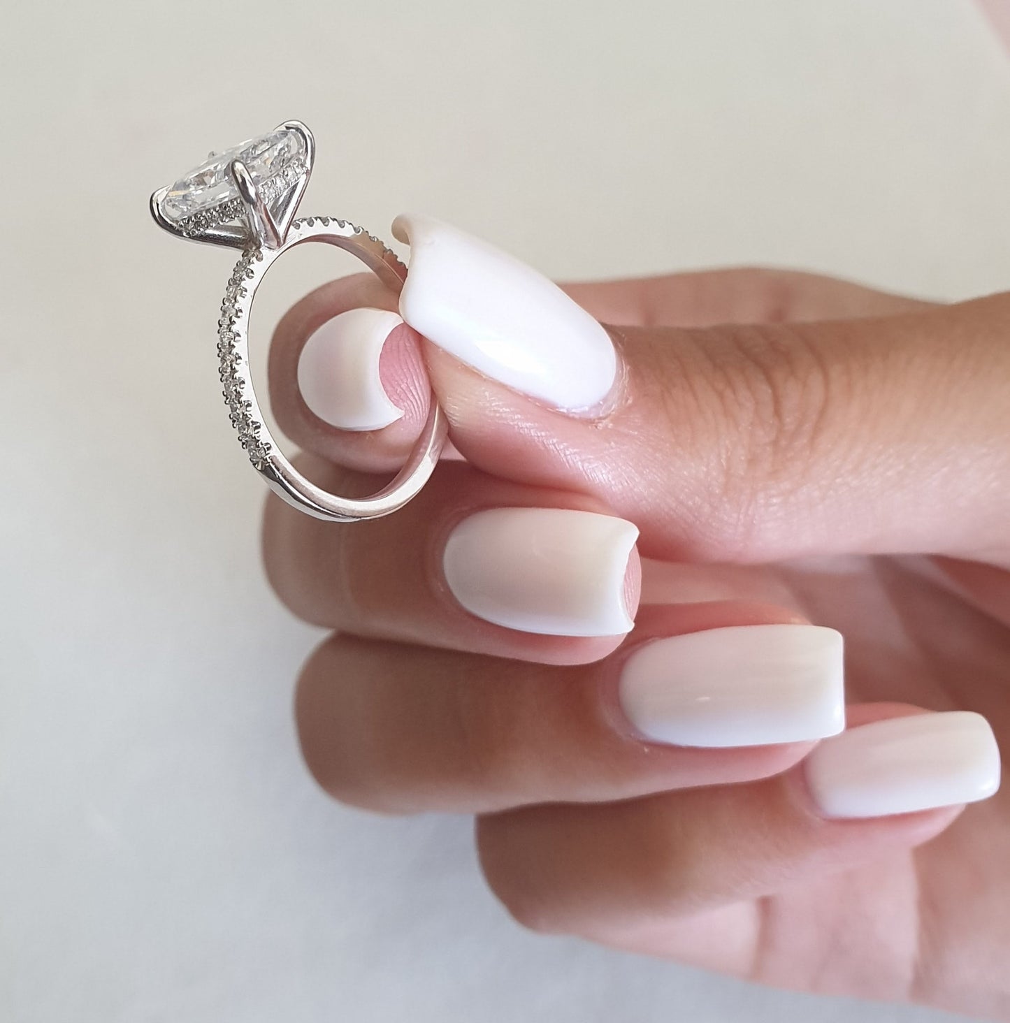 Radiant Hidden Halo Lab Grown Diamond Engagement Ring