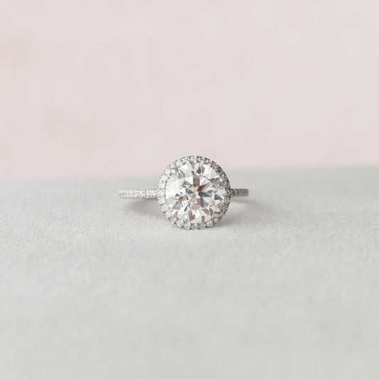 3.0 CT Round Cut Halo Style Moissanite Engagement Ring 2