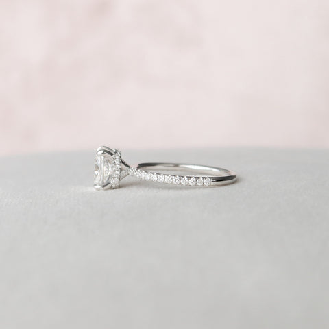 1.5 CT Cushion Hidden Halo Pave Moissanite Engagement Ring 6 1.5 CT Cushion Hidden Halo Pave Moissanite Engagement Ring 6