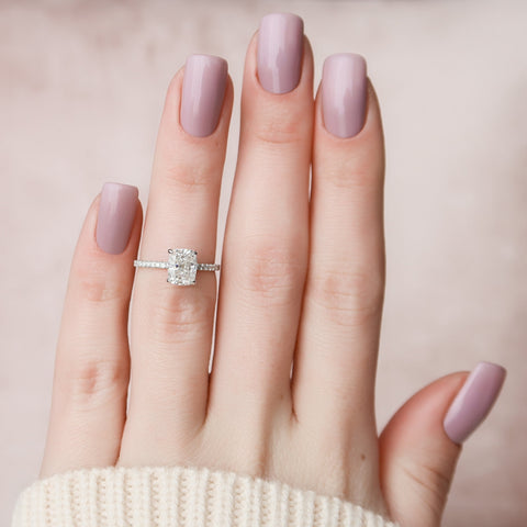 1.5 CT Cushion Hidden Halo Pave Moissanite Engagement Ring 8 1.5 CT Cushion Hidden Halo Pave Moissanite Engagement Ring 8