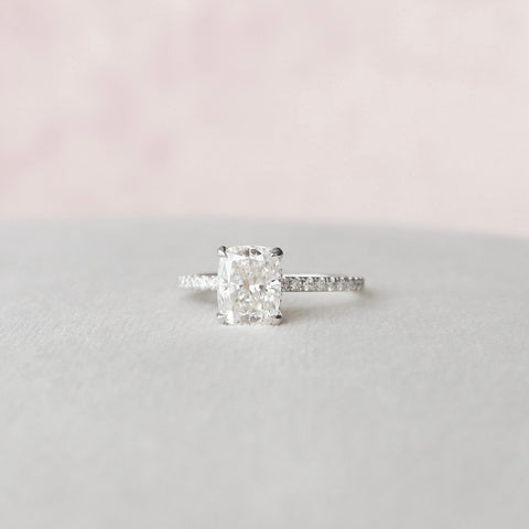 1.5 CT Cushion Hidden Halo Pave Moissanite Engagement Ring 5 1.5 CT Cushion Hidden Halo Pave Moissanite Engagement Ring 5