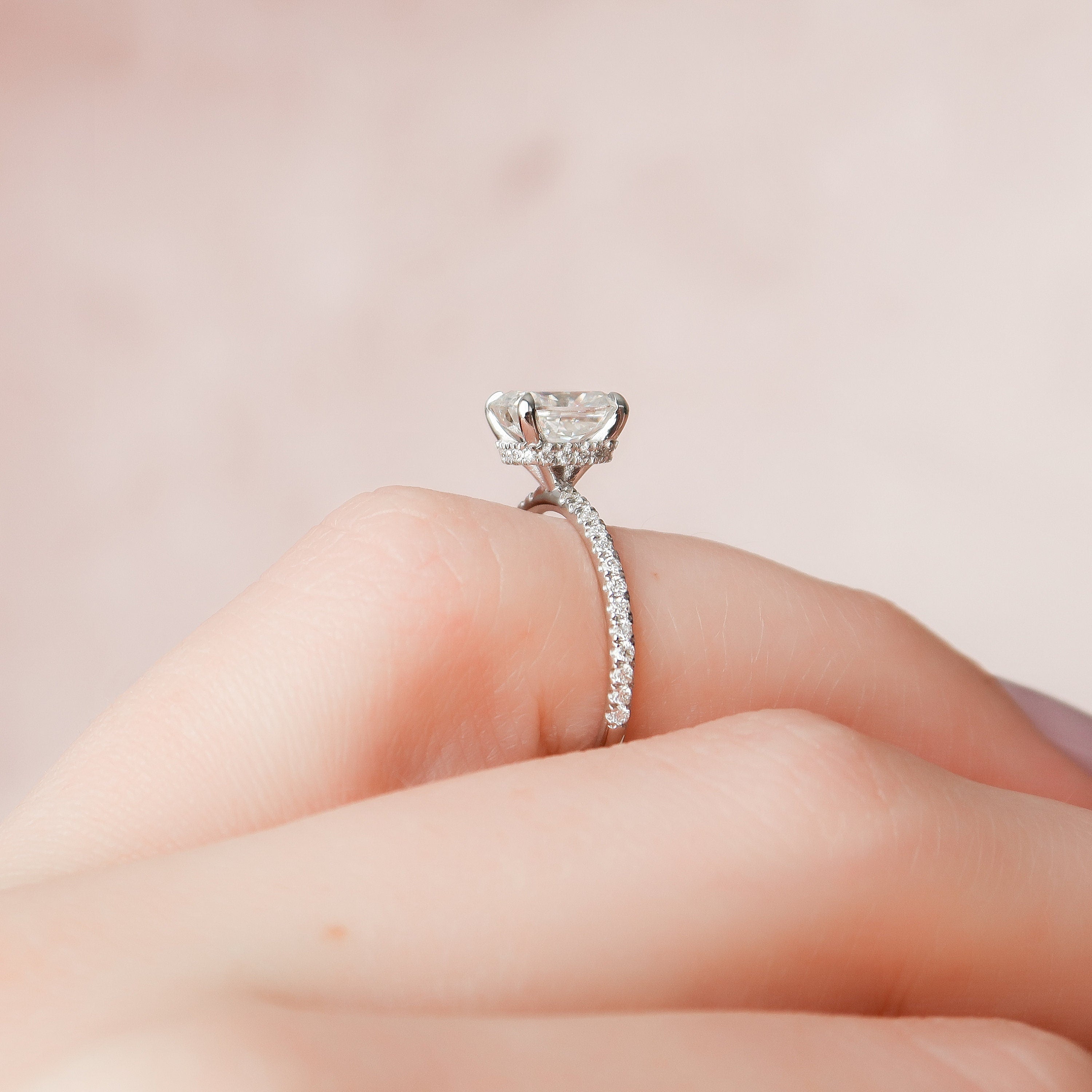 1.5 CT Cushion Hidden Halo Pave Moissanite Engagement Ring 7 1.5 CT Cushion Hidden Halo Pave Moissanite Engagement Ring 7
