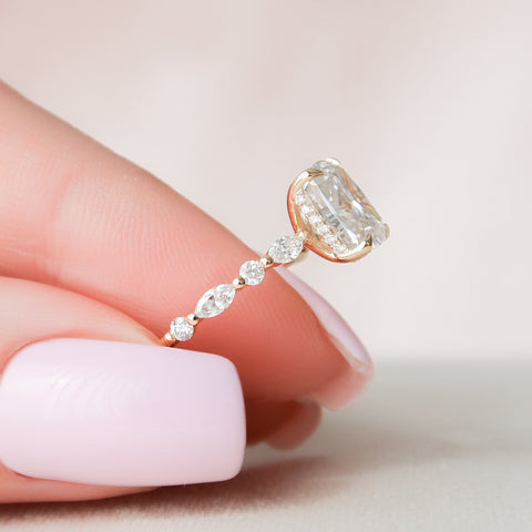 2.50 CT Cushion Cut Pave Setting Moissanite Engagement Ring 2 2.50 CT Cushion Cut Pave Setting Moissanite Engagement Ring 2