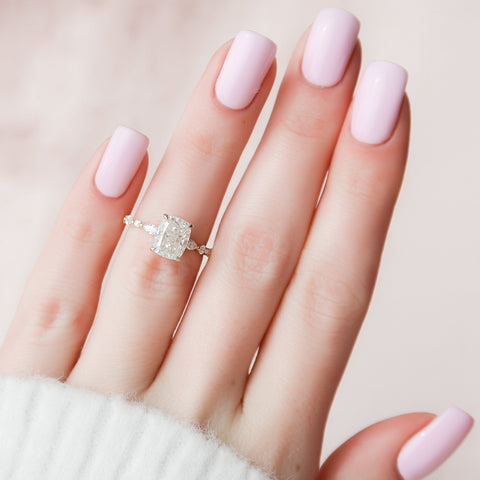2.50 CT Cushion Cut Pave Setting Moissanite Engagement Ring 6 2.50 CT Cushion Cut Pave Setting Moissanite Engagement Ring 6